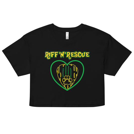 Hearts and Paws Yellow Cat Crop Top