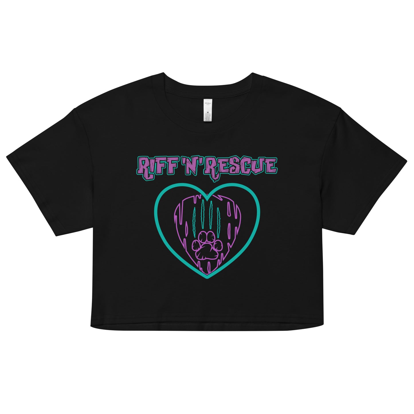 Hearts and Paws Pink Cat Crop Top