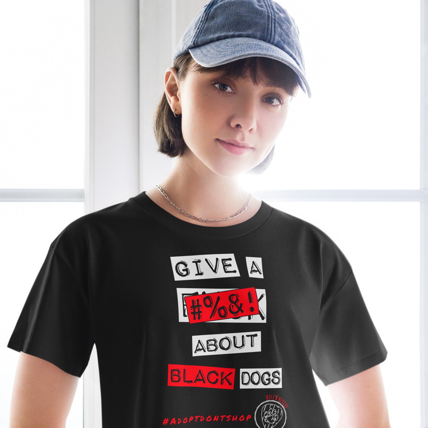 Give A #%&! About Black Dogs Women’s crop top