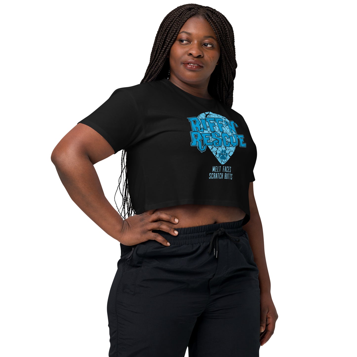 Crackle Blue Crop Top