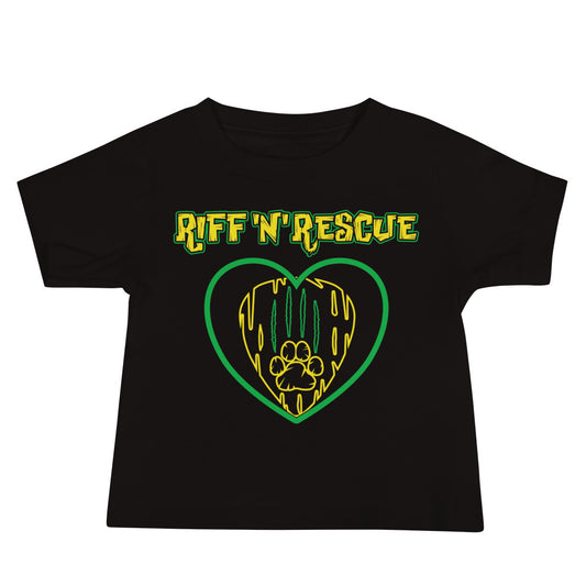 Hearts and Paws Green Cat Baby Jersey Short Sleeve Tee
