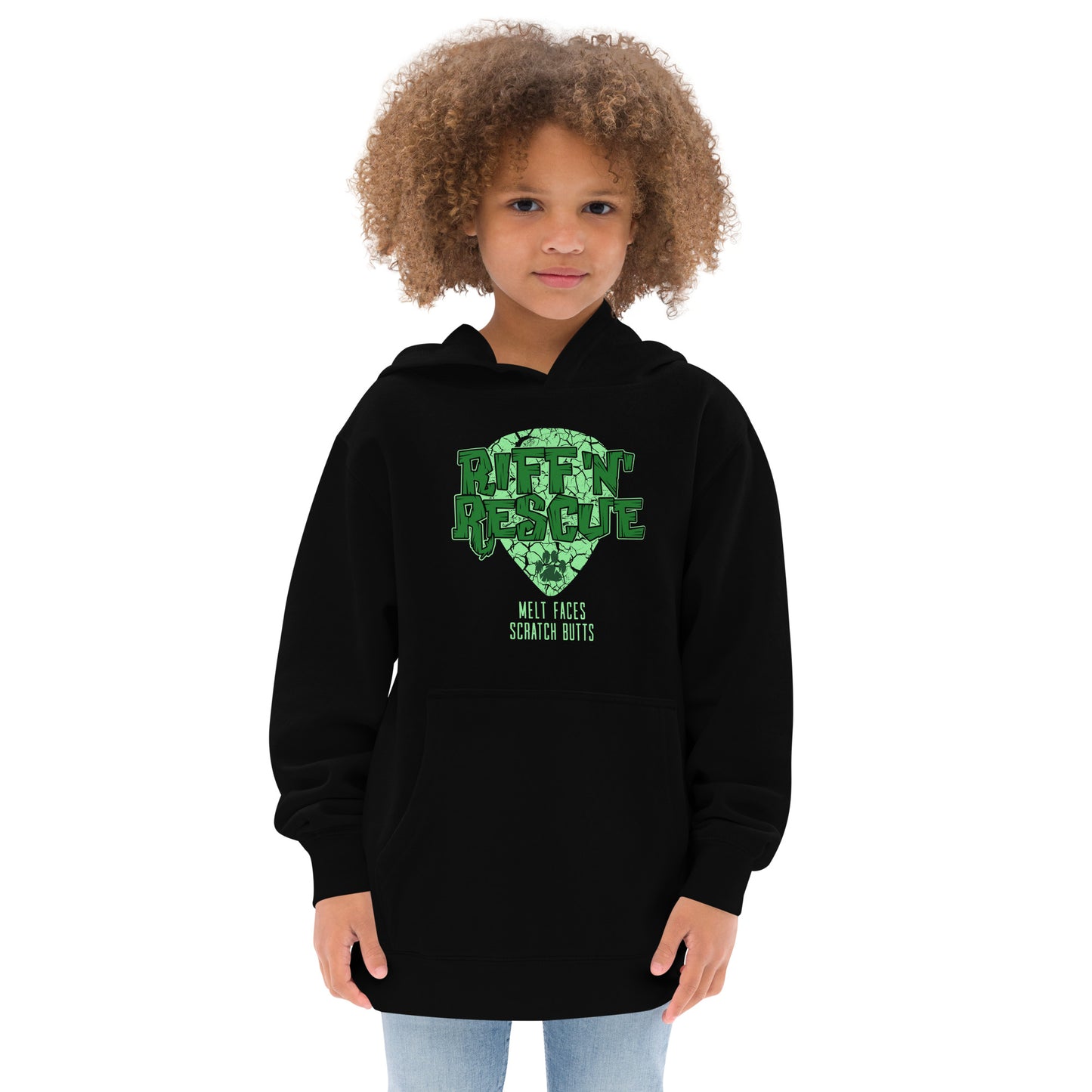 Crackle Green Kids fleece hoodie