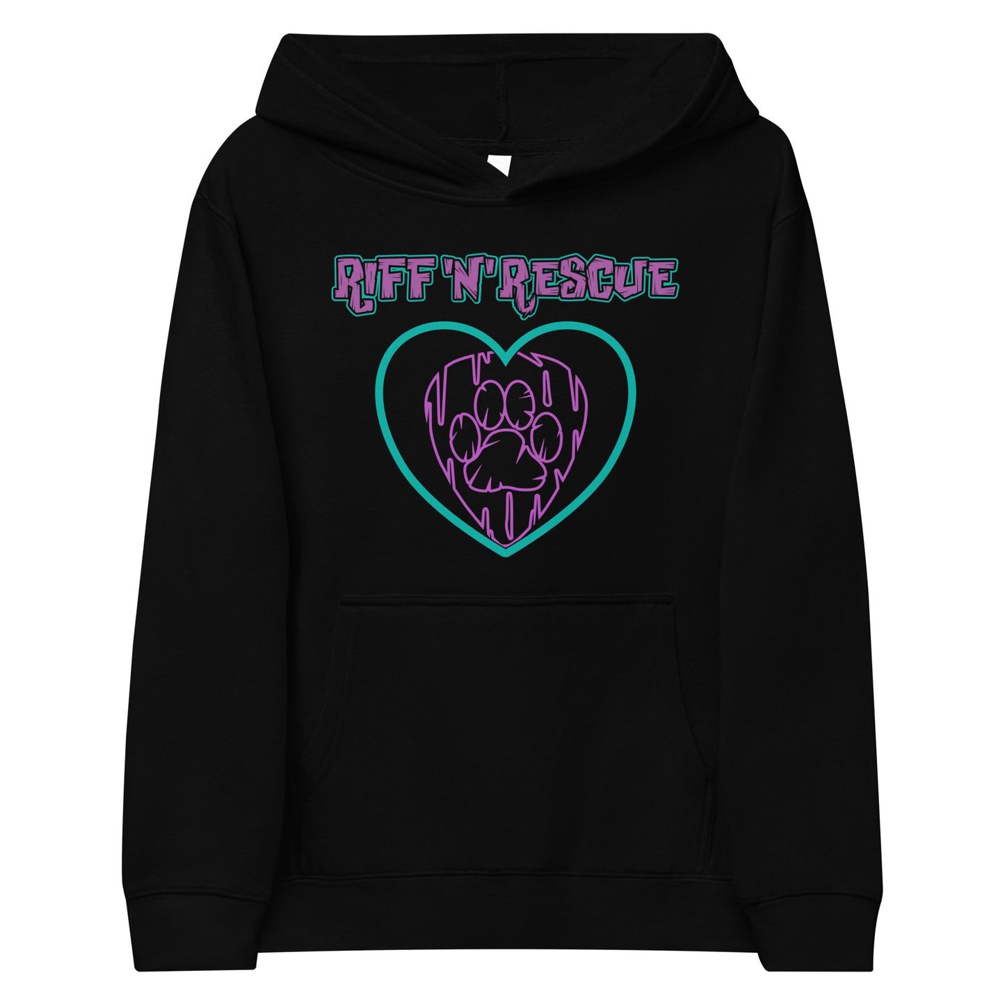Hearts and Paws Dog Kids fleece hoodie