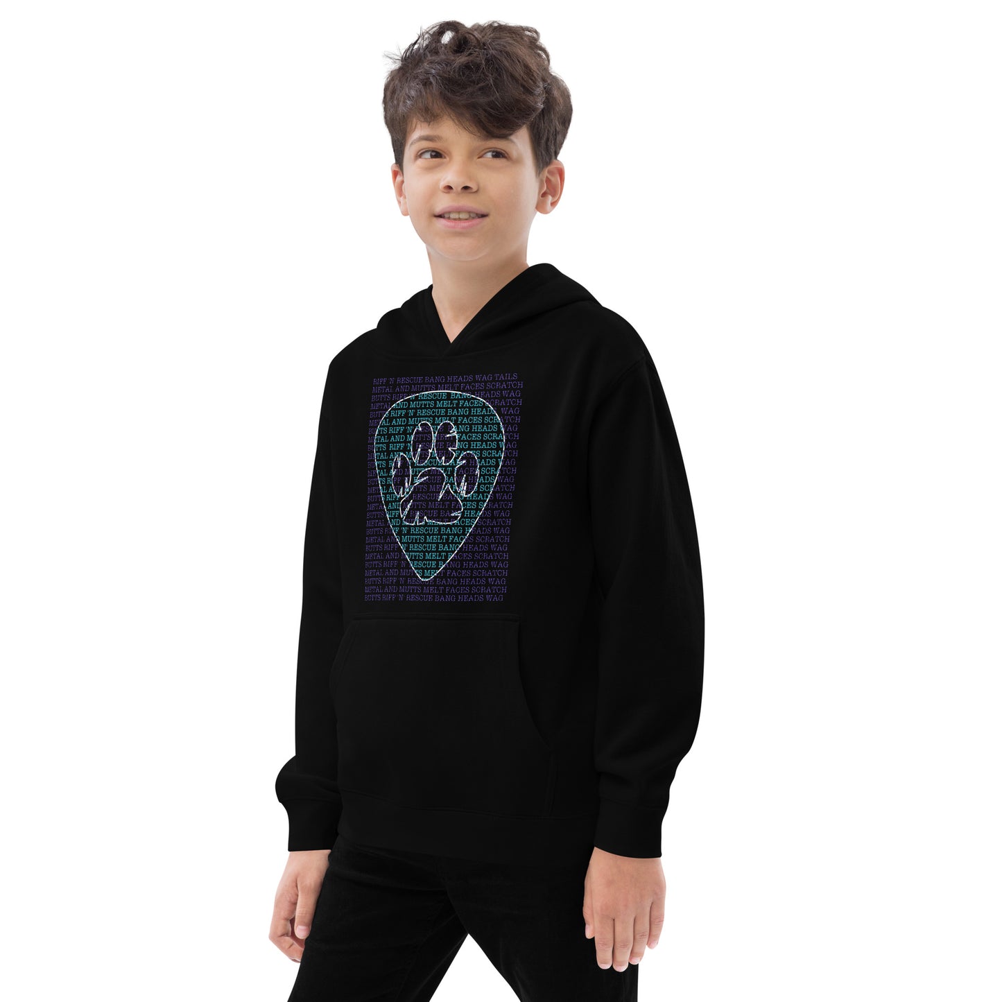 Slogan Purple Kids fleece hoodie