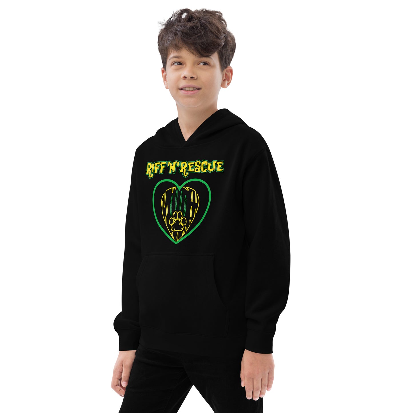 Hearts and Paws Cat Kids Fleece Hoodie