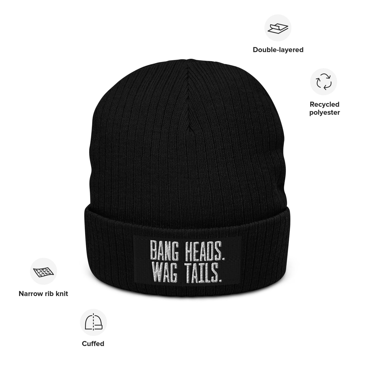Bang Heads, Wag Tails Recycled Beanie