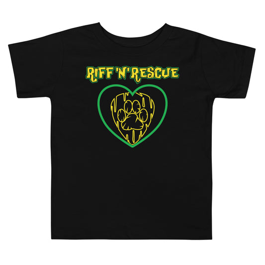 Hearts and Paws Green Dog Toddler Short Sleeve Tee