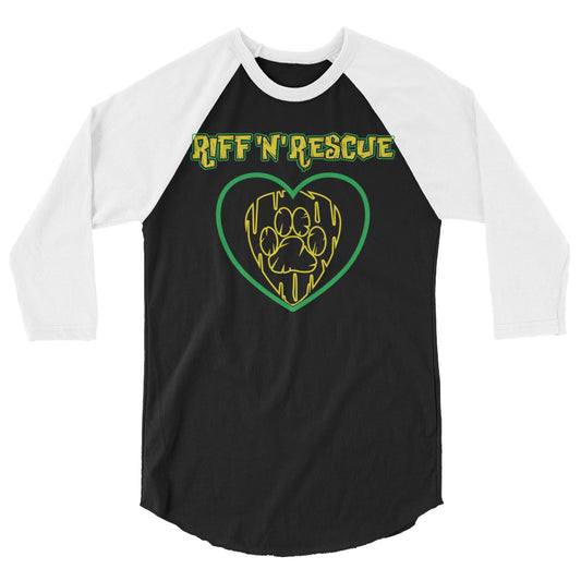 Hearts and Paws Green Dog Raglan