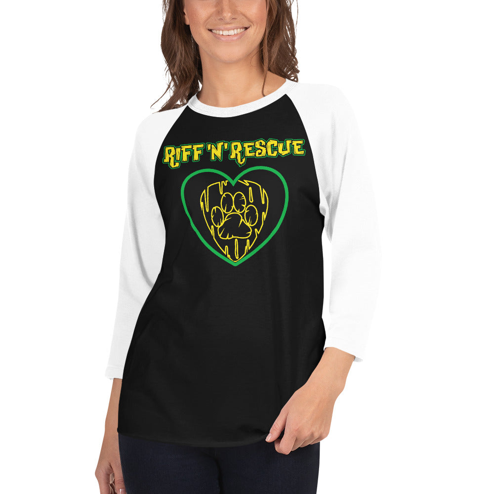 Hearts and Paws Green Dog Raglan