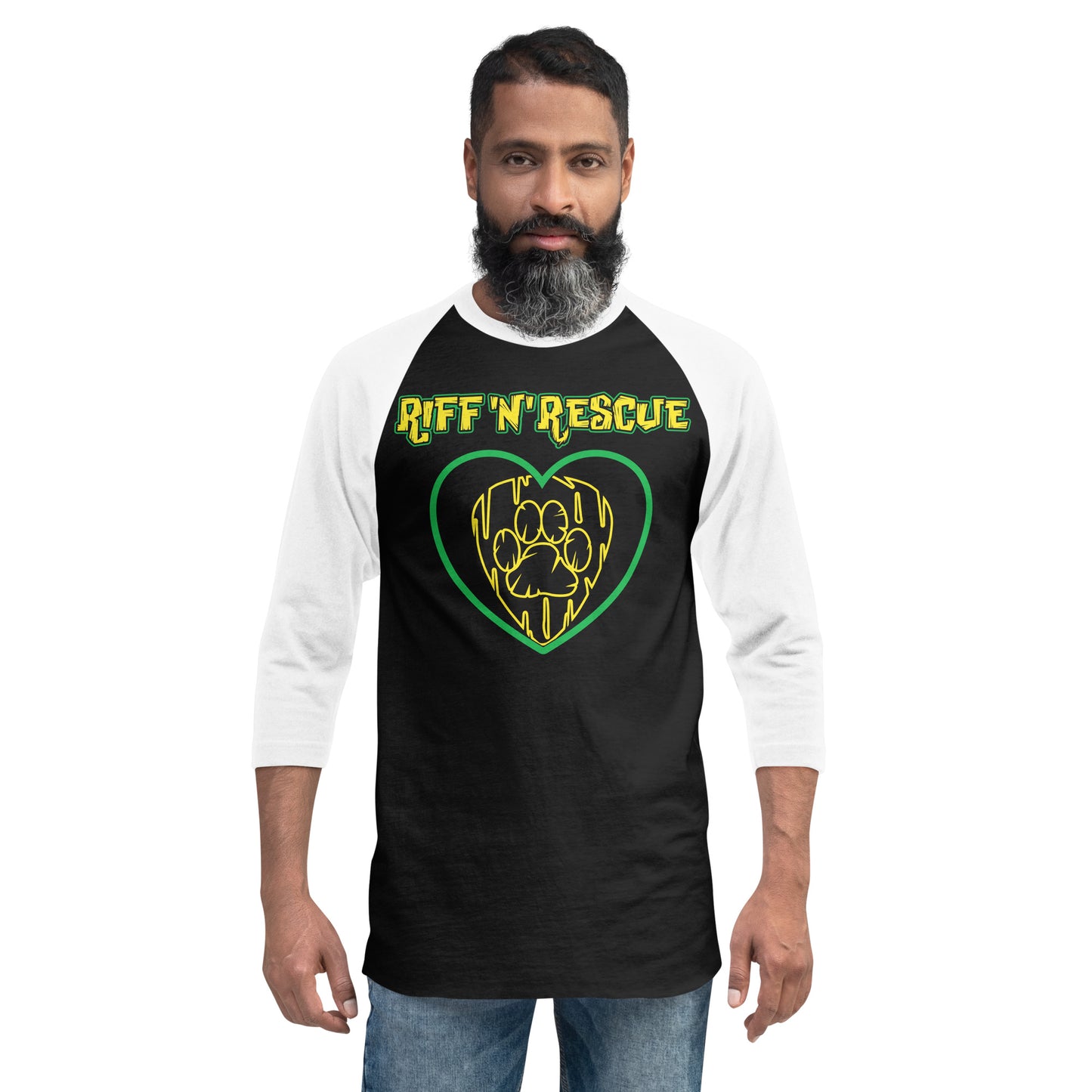 Hearts and Paws Green Dog Raglan