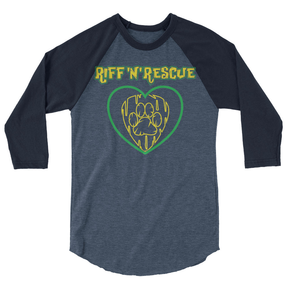 Hearts and Paws Green Dog Raglan
