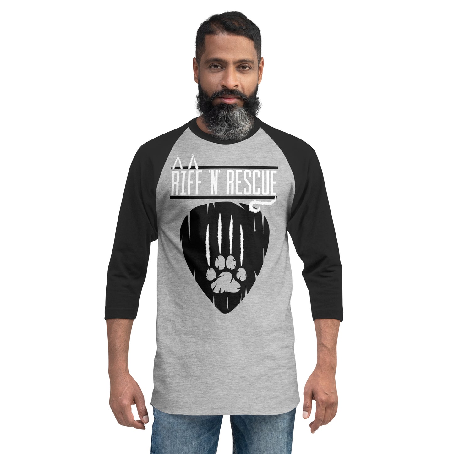 Cat Scratch Logo Black Raglan