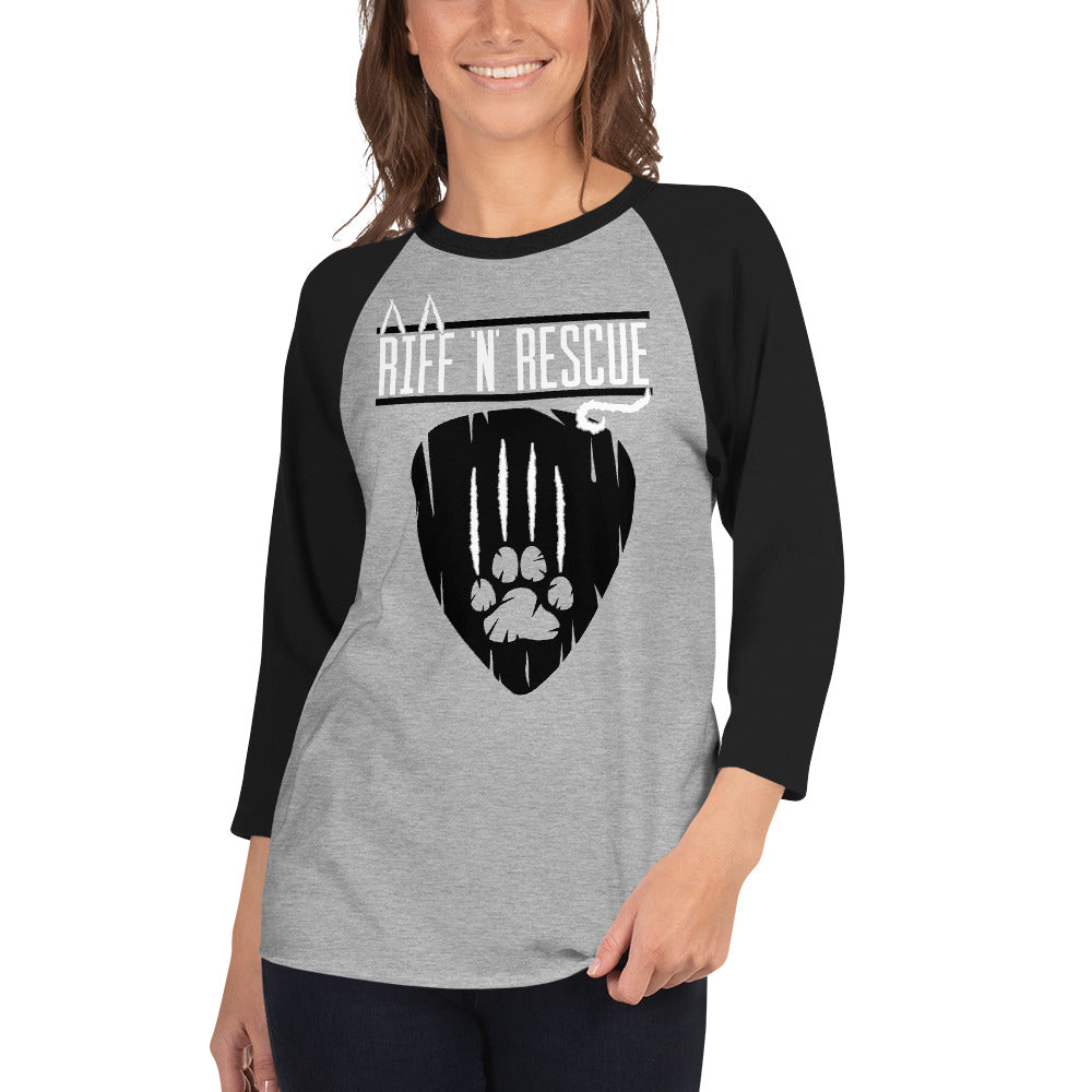 Cat Scratch Logo Black Raglan