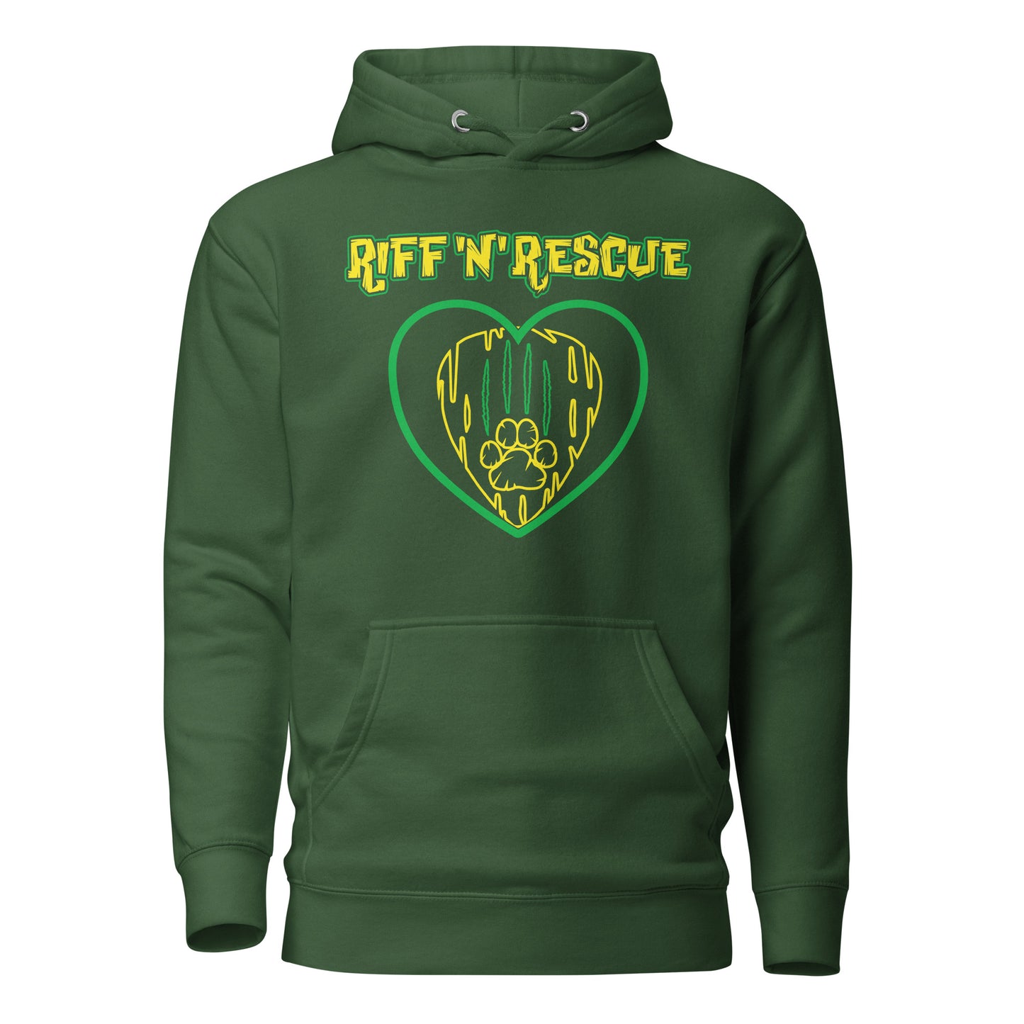 Hearts and Paws Green Cat Unisex Hoodie