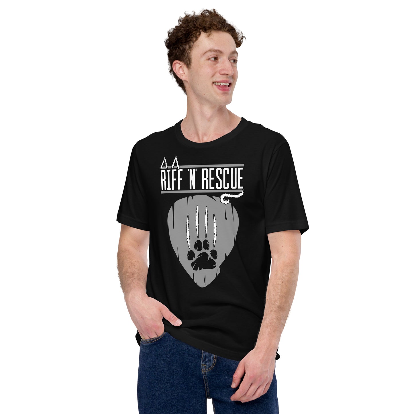 Cat Scratch Logo Grey Unisex T-Shirt