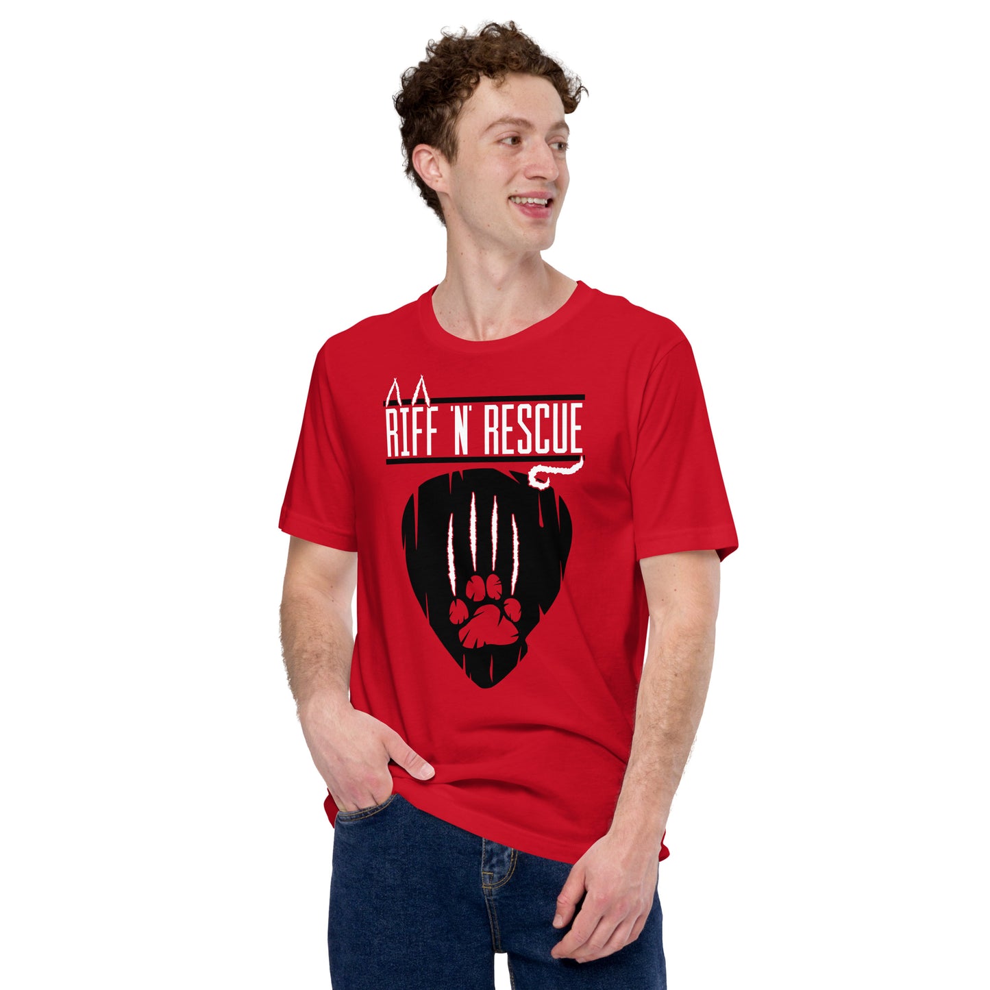 Cat Scratch Logo Black Unisex T-Shirt