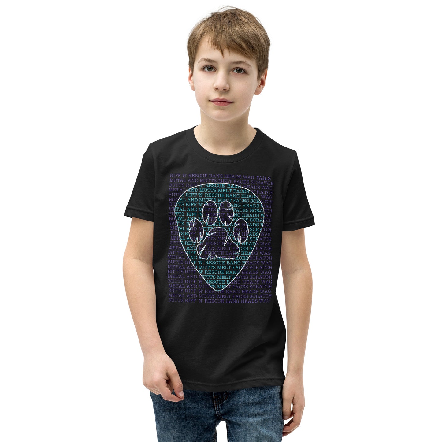 Slogan Purple Youth Short Sleeve T-Shirt