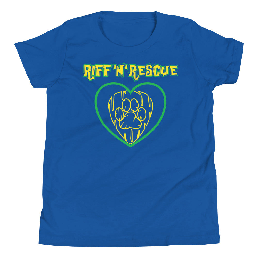 Hearts and Paws Green Dog Youth Short Sleeve T-Shirt