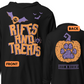 Riffs and Treats Hooded long-sleeve tee  (Front and Back)