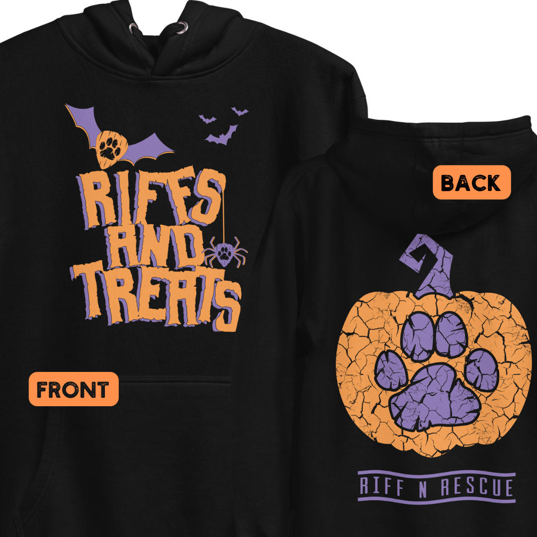 Riffs and Treats Unisex Hoodie (Front and Back)