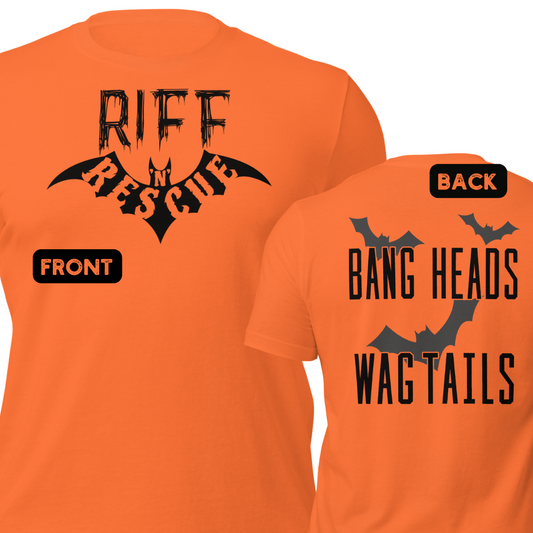 Riff Bat Black Unisex t-shirt (Front and Back)