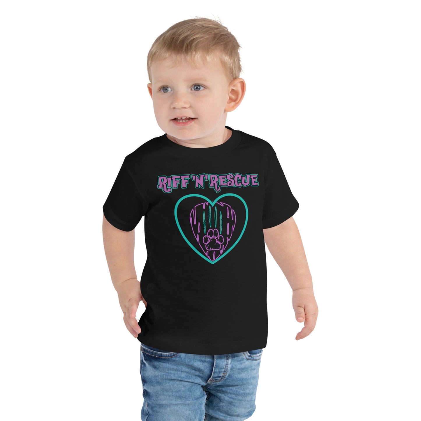 Hearts and Paws Cat Toddler Short Sleeve Tee