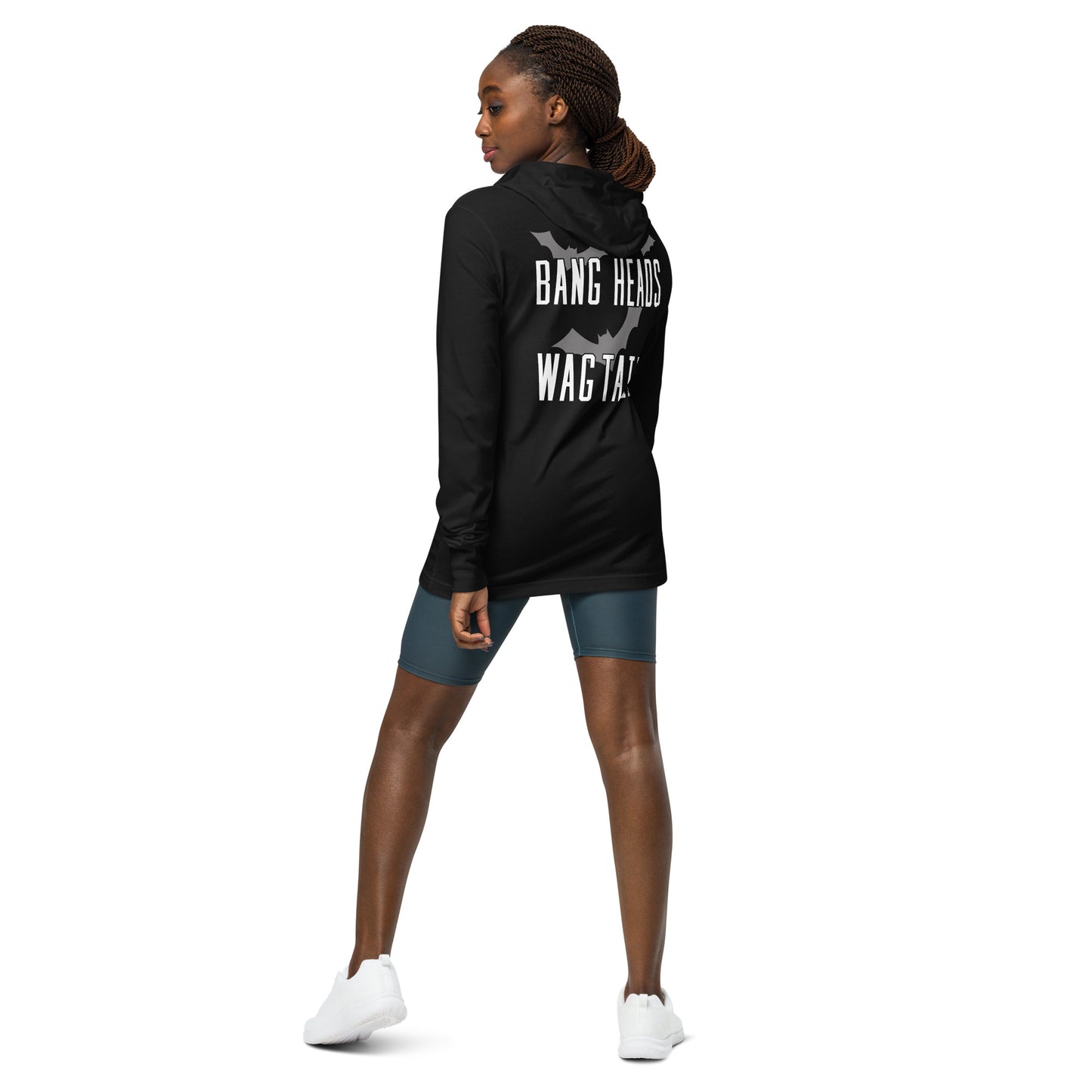 Riff Bat Hooded long-sleeve tee  (Front and Back)