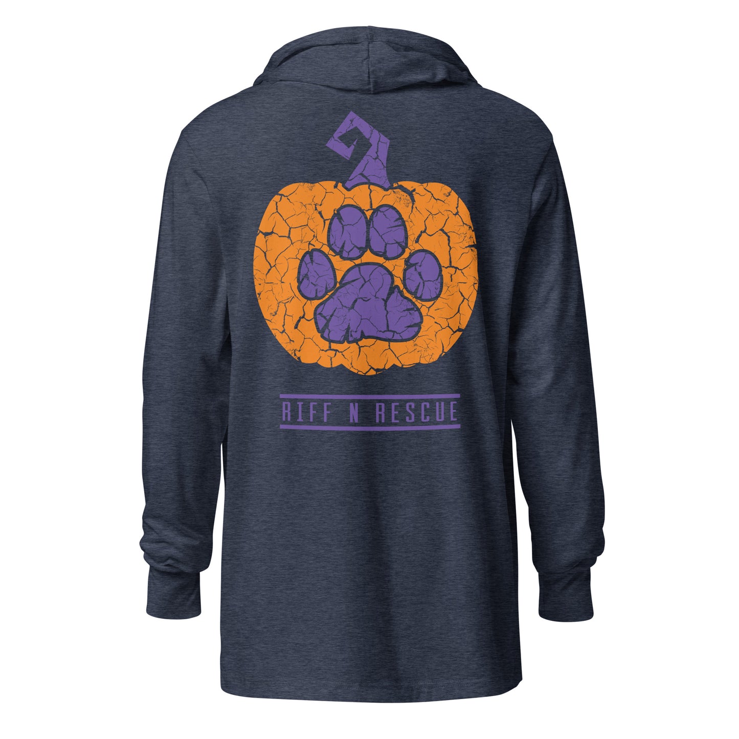 Riffs and Treats Hooded long-sleeve tee  (Front and Back)