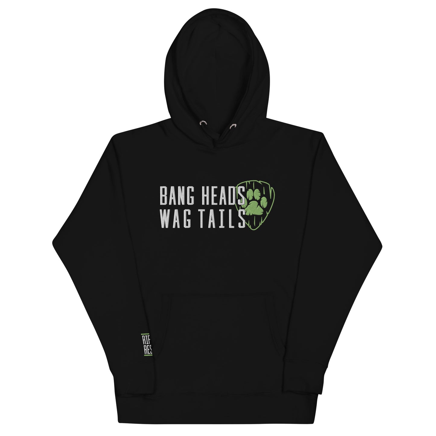 Bang Heads/Wag Tails Embroidered Unisex Hoodie (GREEN)