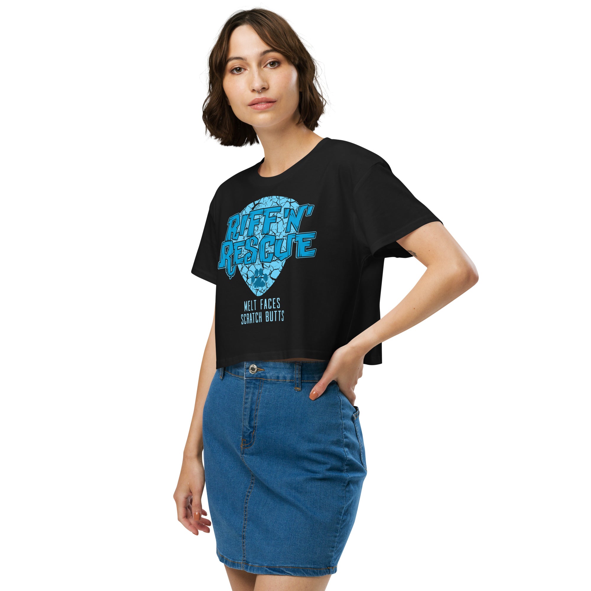 Crackle Blue Crop Top