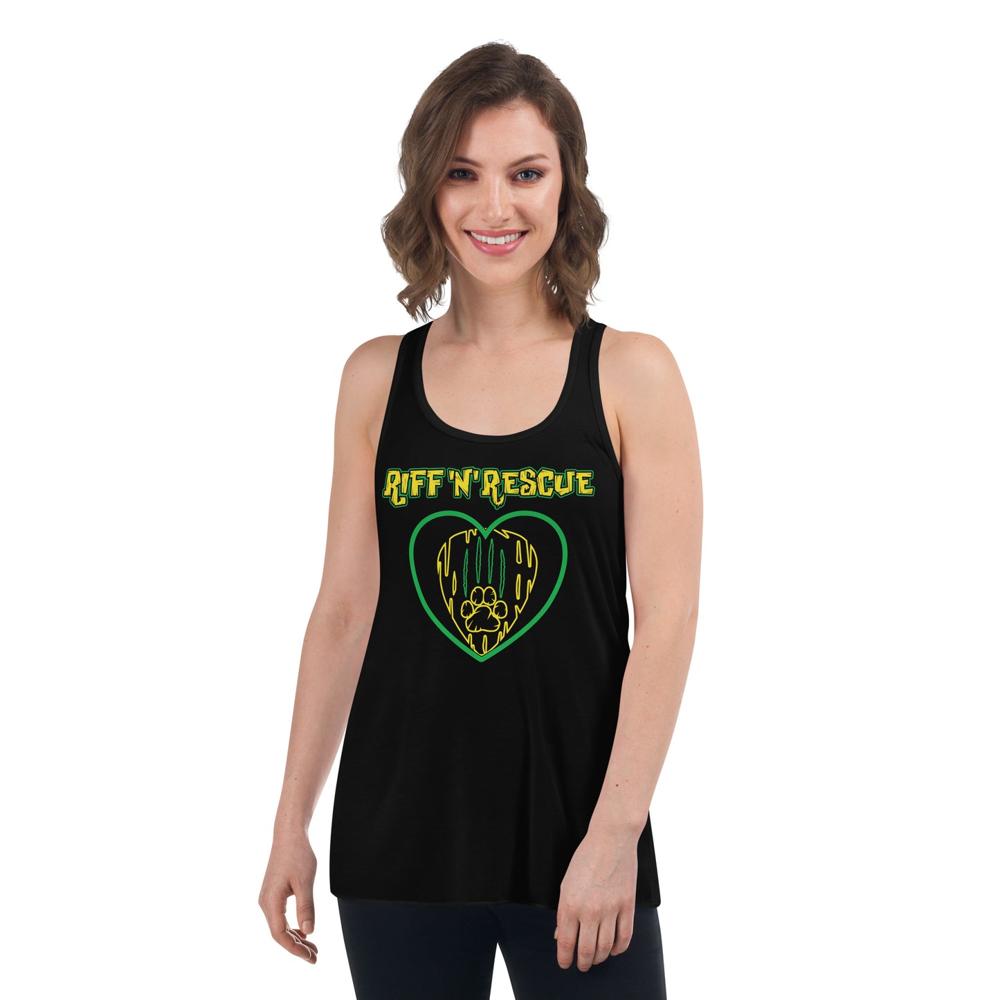 Hearts and Paws Yellow Cat Racerback