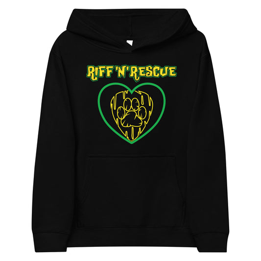 Hearts and Paws Green Dog Kids fleece hoodie