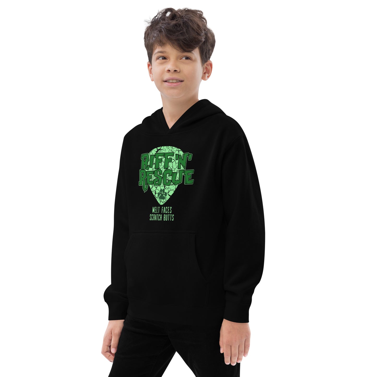 Crackle Green Kids fleece hoodie