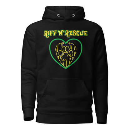 Hearts and Paws Green Dog Unisex Hoodie