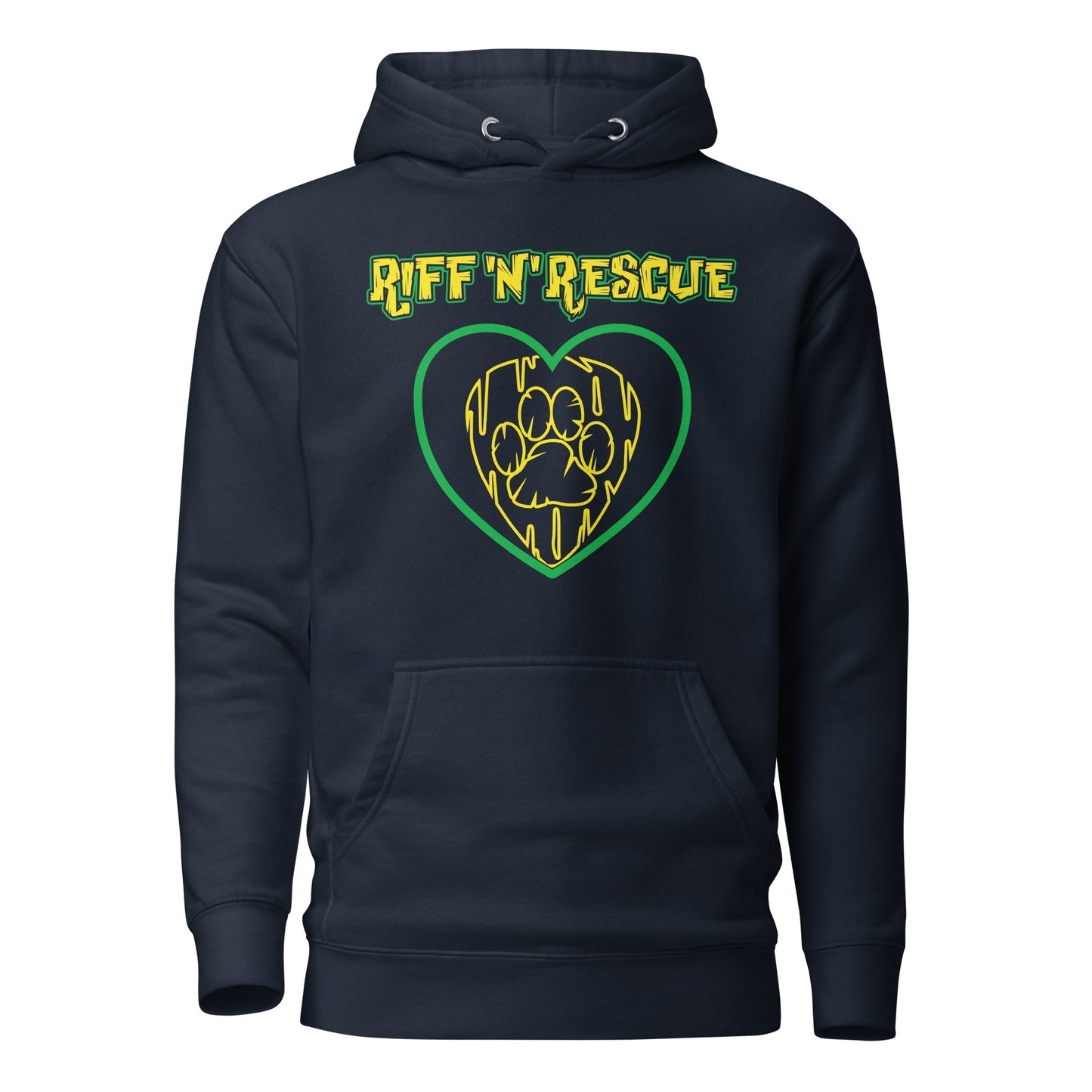 Hearts and Paws Green Dog Unisex Hoodie