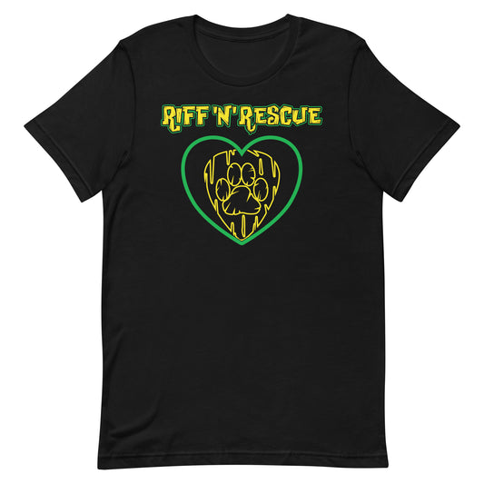 Hearts and Paws Green Dog Unisex T-shirt